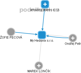 My Hedonix s.r.o. - obrázek vizuálního zobrazení vztahů obchodního rejstříku