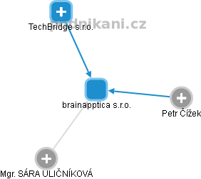 brainapptica s.r.o. - obrázek vizuálního zobrazení vztahů obchodního rejstříku