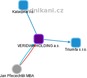 VERIDIAN HOLDING a.s. - obrázek vizuálního zobrazení vztahů obchodního rejstříku