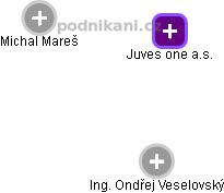 Juves one a.s. - obrázek vizuálního zobrazení vztahů obchodního rejstříku
