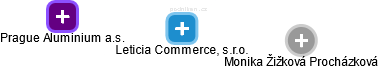 Leticia Commerce, s.r.o. - obrázek vizuálního zobrazení vztahů obchodního rejstříku