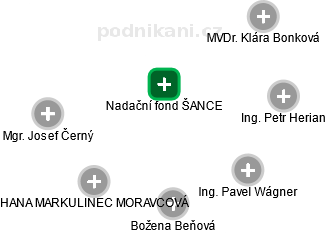 Nadační fond ŠANCE - obrázek vizuálního zobrazení vztahů obchodního rejstříku