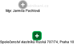Společenství vlastníků Ruská 707/74, Praha 10 - obrázek vizuálního zobrazení vztahů obchodního rejstříku