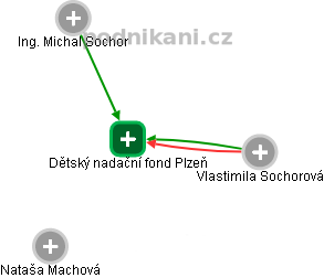 Dětský nadační fond Plzeň - obrázek vizuálního zobrazení vztahů obchodního rejstříku