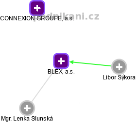 BLEX, a.s. - obrázek vizuálního zobrazení vztahů obchodního rejstříku