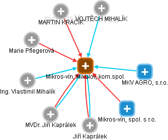 Mikros-vín, Mikulov, kom.spol. - obrázek vizuálního zobrazení vztahů obchodního rejstříku