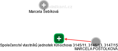 Společenství vlastníků jednotek Kmochova 3145/11, 3146/13, 3147/15 - obrázek vizuálního zobrazení vztahů obchodního rejstříku