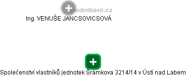 Společenství vlastníků jednotek Šrámkova 3214/14 v Ústí nad Labem - obrázek vizuálního zobrazení vztahů obchodního rejstříku