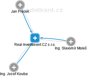 Real Investment CZ s.r.o. - obrázek vizuálního zobrazení vztahů obchodního rejstříku