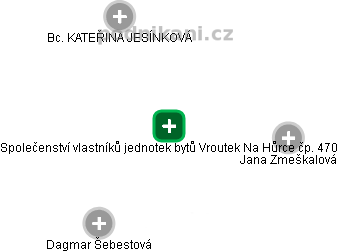 Společenství vlastníků jednotek bytů Vroutek Na Hůrce čp. 470 - obrázek vizuálního zobrazení vztahů obchodního rejstříku