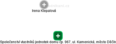 Společenství vlastníků jednotek domu čp. 967, ul. Kamenická, město Děčín - obrázek vizuálního zobrazení vztahů obchodního rejstříku
