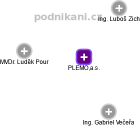 PLEMO,a.s. - obrázek vizuálního zobrazení vztahů obchodního rejstříku