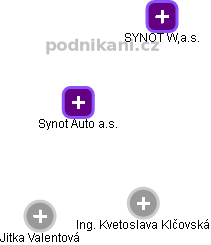 Synot Auto a.s. - obrázek vizuálního zobrazení vztahů obchodního rejstříku