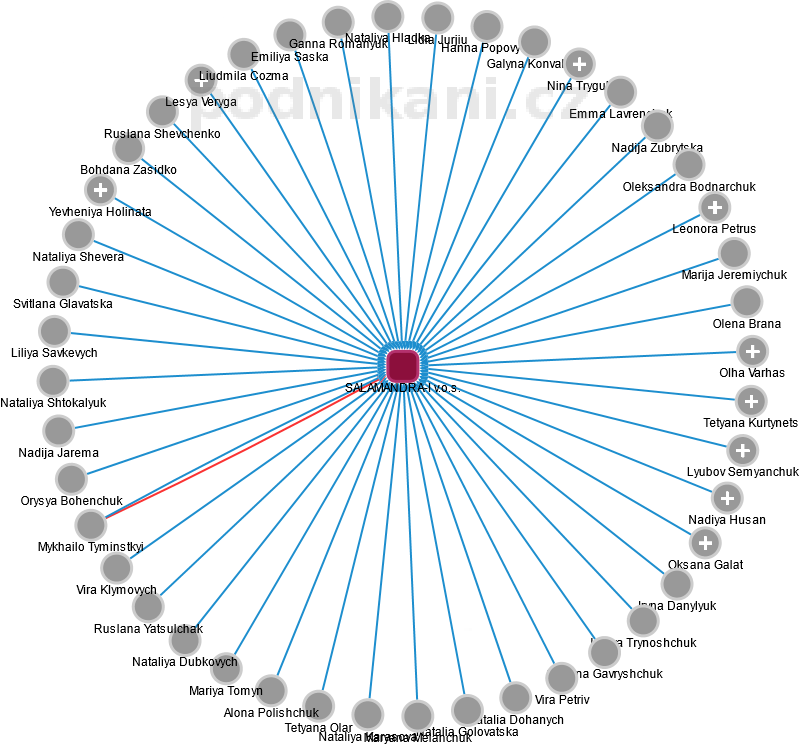 SALAMANDRA-I v.o.s. - obrázek vizuálního zobrazení vztahů obchodního rejstříku