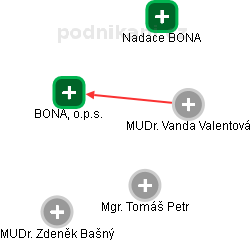 BONA, o.p.s. - obrázek vizuálního zobrazení vztahů obchodního rejstříku