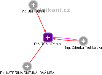 RIA REALITY a.s. - obrázek vizuálního zobrazení vztahů obchodního rejstříku