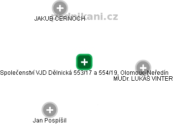 Společenství VJD Dělnická 553/17 a 554/19, Olomouc-Neředín - obrázek vizuálního zobrazení vztahů obchodního rejstříku