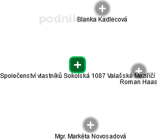 Společenství vlastníků Sokolská 1087 Valašské Meziříčí - obrázek vizuálního zobrazení vztahů obchodního rejstříku
