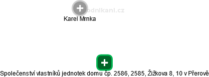 Společenství vlastníků jednotek domu čp. 2586, 2585, Žižkova 8, 10 v Přerově - obrázek vizuálního zobrazení vztahů obchodního rejstříku