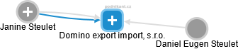 Domino export import, s.r.o. - obrázek vizuálního zobrazení vztahů obchodního rejstříku