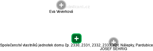 Společenství vlastníků jednotek domu čp. 2330, 2331, 2332, 2333, Kpt. Nálepky, Pardubice - obrázek vizuálního zobrazení vztahů obchodního rejstříku