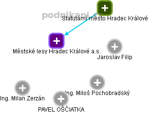 Městské lesy Hradec Králové a.s. - obrázek vizuálního zobrazení vztahů obchodního rejstříku