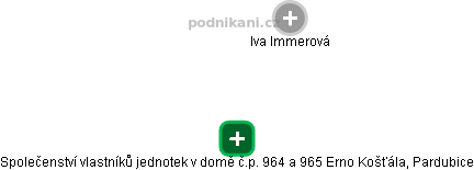 Společenství vlastníků jednotek v domě č.p. 964 a 965 Erno Košťála, Pardubice - obrázek vizuálního zobrazení vztahů obchodního rejstříku