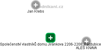 Společenství vlastníků domu Jiránkova 2206-2208, Pardubice - obrázek vizuálního zobrazení vztahů obchodního rejstříku