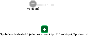 Společenství vlastníků jednotek v domě čp. 510 ve Volyni, Sportovní ul. - obrázek vizuálního zobrazení vztahů obchodního rejstříku