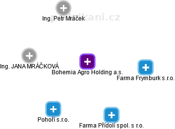 Bohemia Agro Holding a.s. - obrázek vizuálního zobrazení vztahů obchodního rejstříku