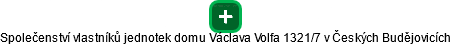 Společenství vlastníků jednotek domu Václava Volfa 1321/7 v Českých Budějovicích - obrázek vizuálního zobrazení vztahů obchodního rejstříku