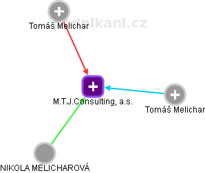 M.T.J.Consulting, a.s. - obrázek vizuálního zobrazení vztahů obchodního rejstříku
