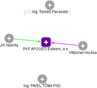 PKF APOGEO Esteem, a.s. - obrázek vizuálního zobrazení vztahů obchodního rejstříku