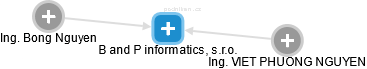 B and P informatics, s.r.o. - obrázek vizuálního zobrazení vztahů obchodního rejstříku