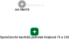 Společenství vlastníků jednotek Krajková 76 a 338 - obrázek vizuálního zobrazení vztahů obchodního rejstříku
