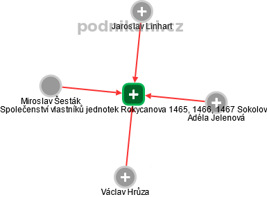 Společenství vlastníků jednotek Rokycanova 1465, 1466, 1467 Sokolov - obrázek vizuálního zobrazení vztahů obchodního rejstříku