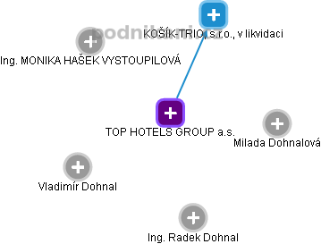 TOP HOTELS GROUP a.s. - obrázek vizuálního zobrazení vztahů obchodního rejstříku