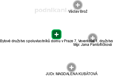 Bytové družstvo spoluvlastníků domu v Praze 7, Veverkova 1, družstvo - obrázek vizuálního zobrazení vztahů obchodního rejstříku