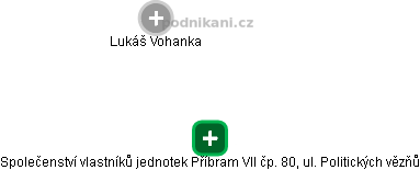 Společenství vlastníků jednotek Příbram VII čp. 80, ul. Politických vězňů - obrázek vizuálního zobrazení vztahů obchodního rejstříku