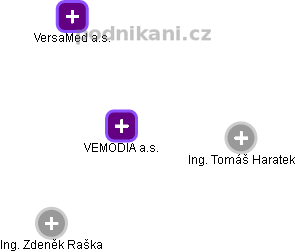 VEMODIA a.s. - obrázek vizuálního zobrazení vztahů obchodního rejstříku