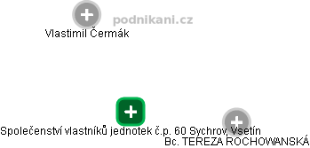 Společenství vlastníků jednotek č.p. 60 Sychrov, Vsetín - obrázek vizuálního zobrazení vztahů obchodního rejstříku