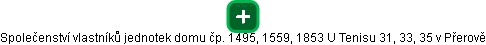 Společenství vlastníků jednotek domu čp. 1495, 1559, 1853 U Tenisu 31, 33, 35 v Přerově - obrázek vizuálního zobrazení vztahů obchodního rejstříku