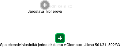 Společenství vlastníků jednotek domu v Olomouci, Jílová 501/31, 502/33 - obrázek vizuálního zobrazení vztahů obchodního rejstříku