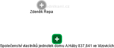 Společenství vlastníků jednotek domu A.Háby 837,841 ve Vizovicích - obrázek vizuálního zobrazení vztahů obchodního rejstříku