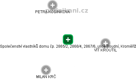 Společenství vlastníků domu čp. 2865/2, 2866/4, 2867/6, ulice Soudní, Kroměříž - obrázek vizuálního zobrazení vztahů obchodního rejstříku
