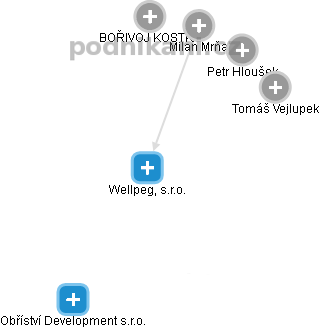 Wellpeg, s.r.o. - obrázek vizuálního zobrazení vztahů obchodního rejstříku