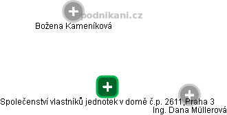 Společenství vlastníků jednotek v domě č.p. 2611,Praha 3 - obrázek vizuálního zobrazení vztahů obchodního rejstříku