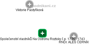 Společenství vlastníků Na Ostrohu Roztoky č.p. 1735 - 1743 - obrázek vizuálního zobrazení vztahů obchodního rejstříku