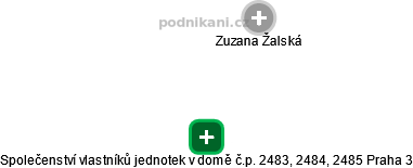 Společenství vlastníků jednotek v domě č.p. 2483, 2484, 2485 Praha 3 - obrázek vizuálního zobrazení vztahů obchodního rejstříku