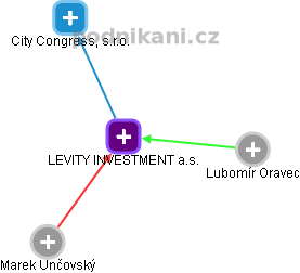 LEVITY INVESTMENT a.s. - obrázek vizuálního zobrazení vztahů obchodního rejstříku